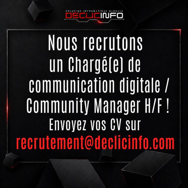 Nous recrutons Chargé(e) de communication digitale / Community Manager H/F