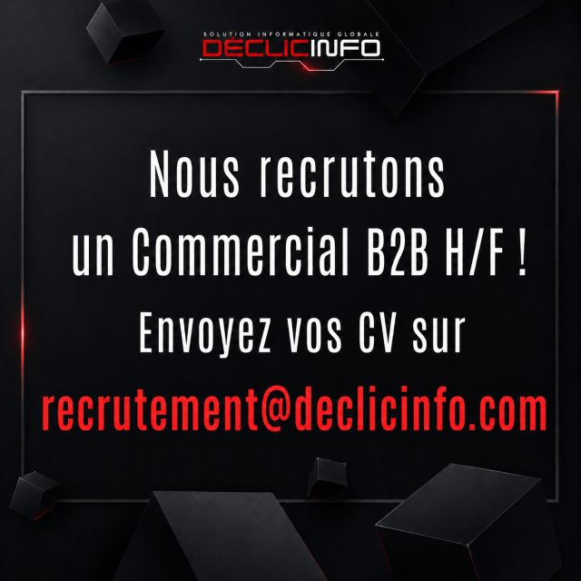 Nous recrutons Commercial B2B H/F